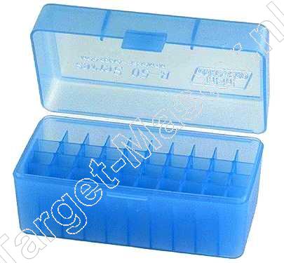 MTM CASE-GARD  -  Bewaar Doos voor Zwartkruit Buisjes  -  model  50 grain  -  inhoud 50  -  kleur BLAUW